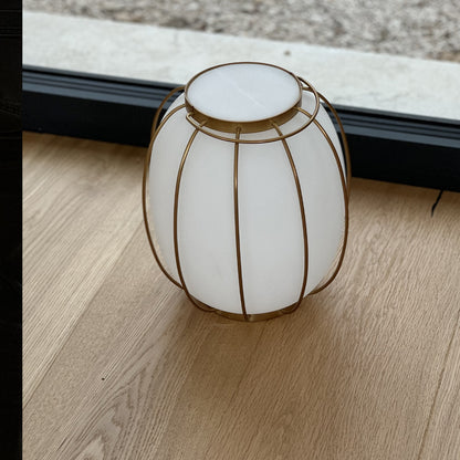Kabellose Tischlampe mit goldenem Metallgriff LED warmweiß / kaltweiß TULUM H27cm