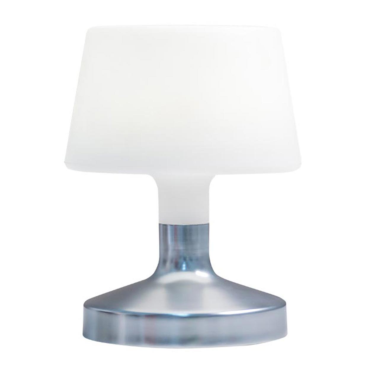 Lampe de table touch design sans fil pied en acier LED blanc chaud/blanc dimmable HELEN SILVER H21cm - REDDECO.com