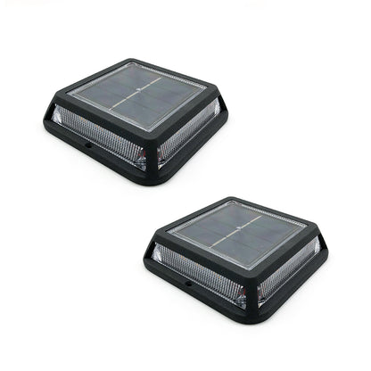 Set mit 2 quadratischen Solar-Gartenleuchten zum Aufstellen warmweiße LED-Befeuerung 2x QUADRY 12x12cm