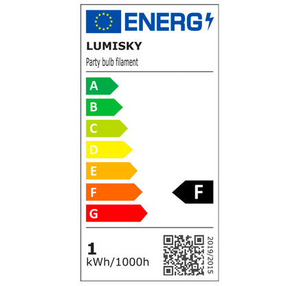 Set mit 5 warmweißen E27-LED-Lampen Vintage-Filament-kompatible Girlande PARTY-BIRNE FILAMENT H9cm