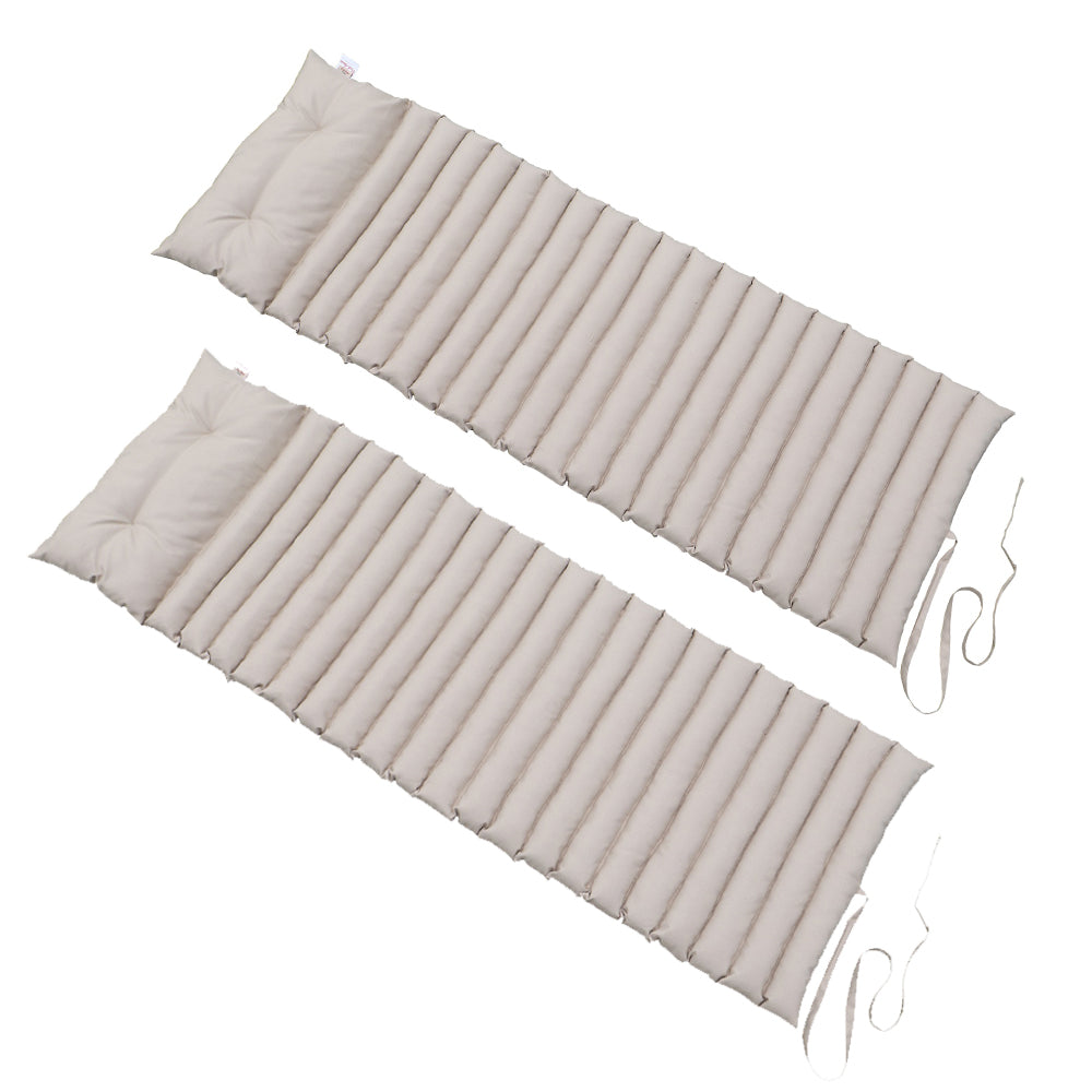 Lot de 2 matelas bain de soleil 180 cm SORMIOU Taupe - REDDECO.com