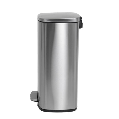 Poubelle de cuisine à pédale 50L Design ADMIRAL en acier Inox brossé avec seau et fermeture douce - REDDECO.com