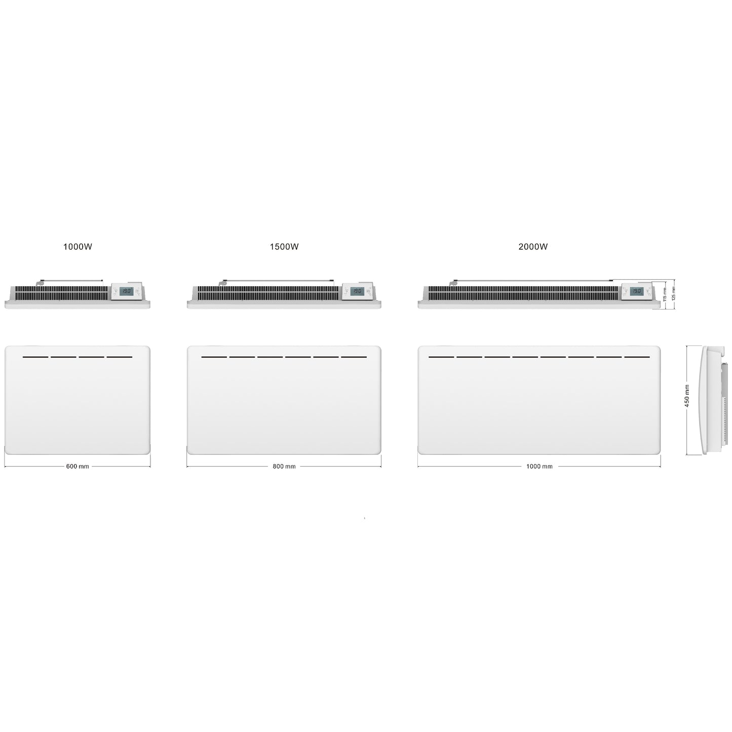 TANA 1500 W LCD-Bildschirm CAST FONTE Trockenträgheits-Elektroheizkörper