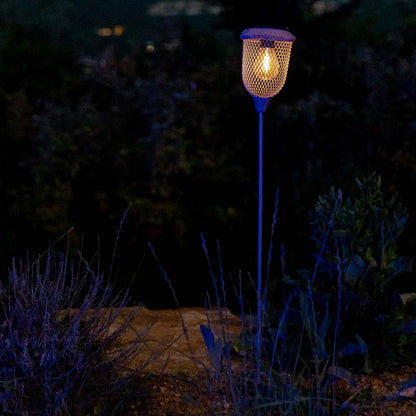 Metall-Solarleuchte zum Einstecken in warmweiße LED-Glühlampe KAWA H79cm