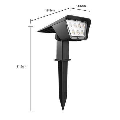 Set mit 2 Solarstrahlern 2 in 1 Projektor zum Stechen oder Fixieren rechteckig leistungsstarke Beleuchtung dimmbare weiße LED CURTIS H 31,5 cm