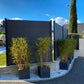 Gartenzaun-Bausatz mit Verdunkelungs-Verbundplatten aus Holz und Aluminium - Basis-Set + 3 Verlängerungen: Länge 7,55 m