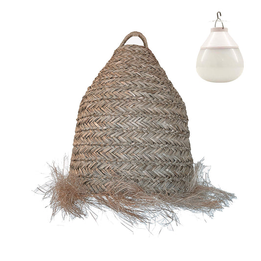 ANAFI NOMAD Aufhängung aus natürlichem Seegras, böhmischer Stil mit nomadischer LED-Glühbirne